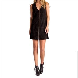 LA Made Black Genuine leather dress - NWT